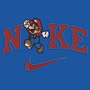 Nike Mario Bros YOUTH Embroidered Sweatshirt Kids Boy Girl Crewneck Video Gamer